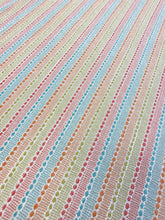 Load image into Gallery viewer, Designer Green Orange Turquoise Blue Red Stripe Water &amp; Stain Resistant Upholstery Fabric WHS 3472