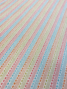 Designer Green Orange Turquoise Blue Red Stripe Water & Stain Resistant Upholstery Fabric WHS 3472