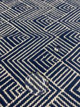 Load image into Gallery viewer, Thibaut Maddox Navy Blue White Geometric Water &amp; Stain Resistant Upholstery Fabric WHS 3106