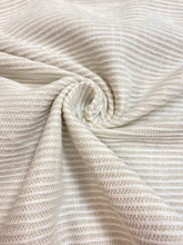 Load image into Gallery viewer, Designer Cream Off White Stripe Indoor Outdoor Water &amp; Satin Resistant Upholstery Fabric WHS 3776