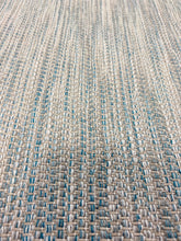 Load image into Gallery viewer, Cowtan &amp; Tout Bottega Aqua Woven Linen MCM Mid Century Modern Aqua Green Taupe Indoor Outdoor Polypropylene Tweed Upholstery Fabric STA 3065