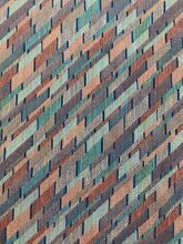 Load image into Gallery viewer, Vintage Cotton Mauve Teal Purple Abstract Geometric Water &amp; Stain Resistant Upholstery Fabric WHS 3997