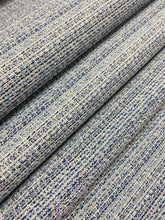 Load image into Gallery viewer, Designer Water &amp; Stain Repellent Navy Blue White MCM Upholstery Fabric WHS 4208