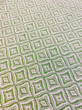 Load image into Gallery viewer, Brunschwig &amp; Fils Emburn Woven Apple Green Cream Geometric Upholstery Fabric WHS 4062
