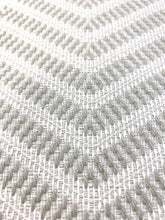 Load image into Gallery viewer, Designer Water &amp; Stain Resistant MCM Mid Century Modern Off White Grey Herringbone Upholstery Fabric WHS 3396