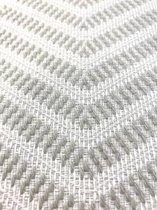 Designer Water & Stain Resistant MCM Mid Century Modern Off White Grey Herringbone Upholstery Fabric WHS 3396