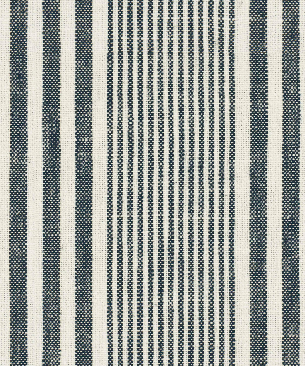 Linen Cotton Indigo Navy Blue Nautical Stripe Upholstery Fabric FB