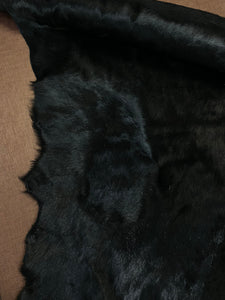 44" x 50" Black Cowhide Genuine Fur Leather Hide Upholstery WHS 4207