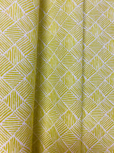 Load image into Gallery viewer, 1.5 Yard Designer Chartreuse Green Yellow Cream Abstract Geometric Upholstery Fabric WHS 3968