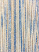 Load image into Gallery viewer, Crypton Goede Denim Water &amp; Stain Resistant Blue Beige Seafoam Taupe Stripe Chenille Upholstery Fabric STA 3996