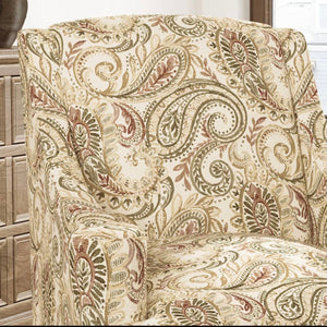Heavy Duty Olive Green Burgundy Mustard Paisley Upholstery Drapery Fabric CF