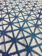 Load image into Gallery viewer, Designer Geometric Water &amp; Stain Resistant Teal Navy Blue Cream Shibori Upholstery Fabric WHS 3360