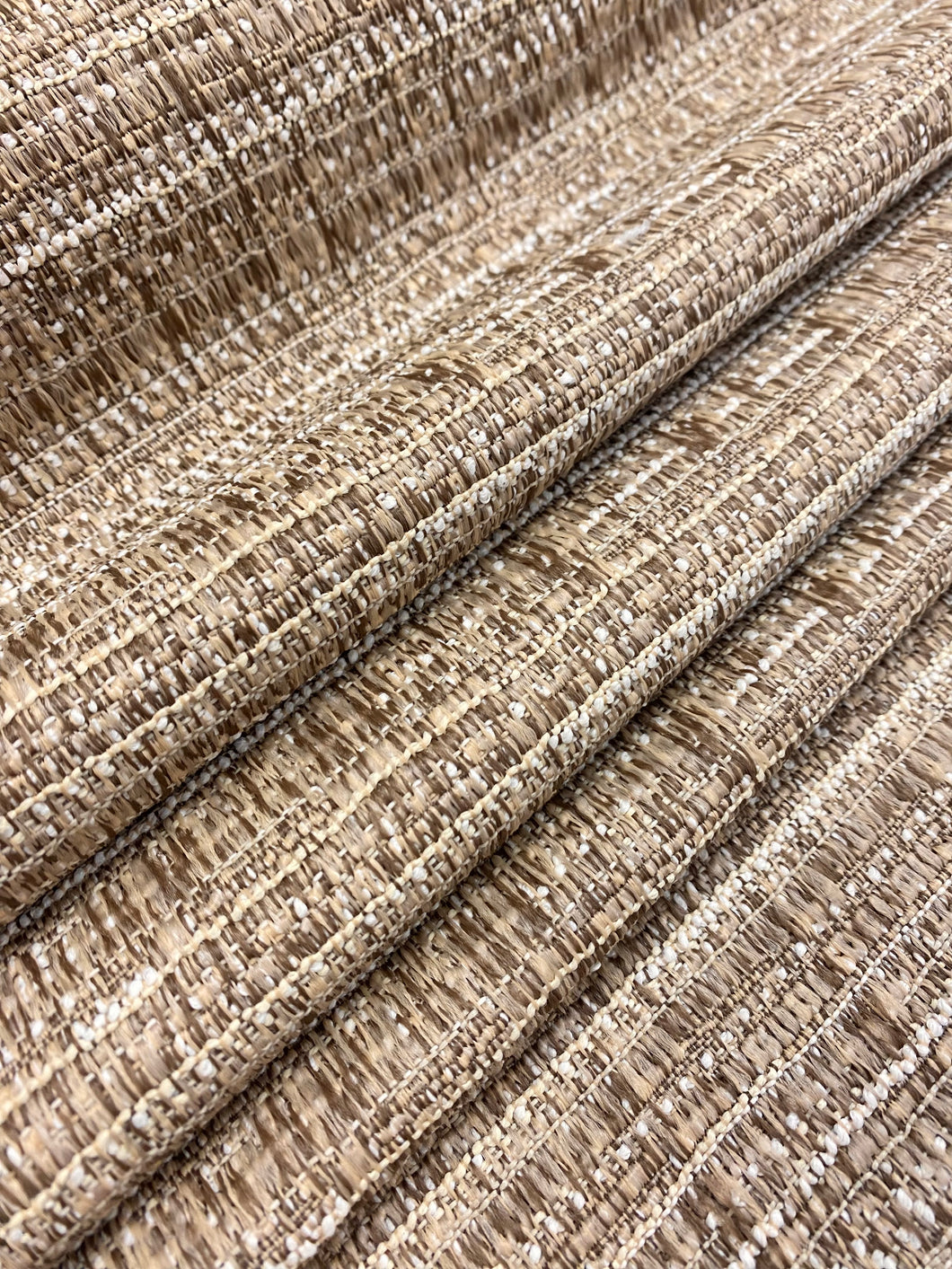 1.5 Yard of Designer Water & Stain Resistant Rustic Taupe Cream Coastal Upholstery Fabric WHS 4101
