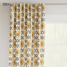 Load image into Gallery viewer, Stain Resistant Charcoal Grey Mustard Cream Ikat Upholstery Drapery Fabric CF