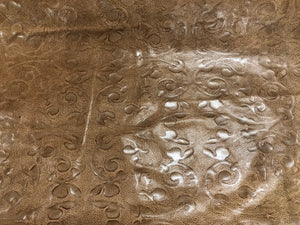 21 SF Genuine Beige Tooled Cowboy Floral Upholstery Leather Suede Hide