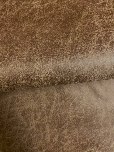 Designer Distressed Mocha Brown Faux Leather Upholstery Vinyl WHS 4129