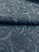 Load image into Gallery viewer, Heavy Duty Denim Navy Blue Paisley Upholstery Drapery Fabric STA 3046