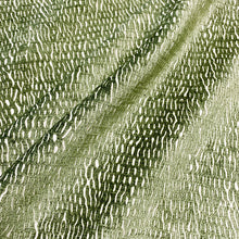 Load image into Gallery viewer, Lime Green Beige Abstract Cotton Blend Velvet Upholstery Fabric MGF