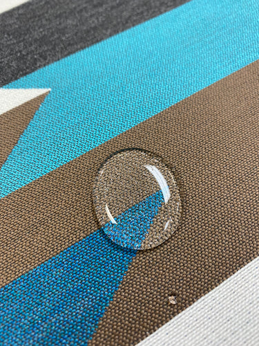 Arc Com Crescendo Caribbean Abstract Geometric Teal Mustard Cream Water & Stain Resistant Upholstery Fabric WHS 3054