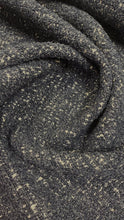 Load image into Gallery viewer, Designer Water &amp; Stain Resistant Wool Blend MCM Mid Century Modern Charcoal Grey Beige Boucle Upholstery Fabric WHS 3322