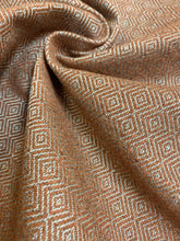 Load image into Gallery viewer, Designer Water &amp; Stain Resistant Caramel Brown Grey Tweed MCM Mid Century Modern Upholstery Fabric WHS 3949