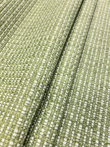 1.3 Yard Designer Heavy Duty Lime Green Off White MCM Mid Century Modern Tweed Upholstery Fabric WHS 3517