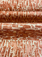 Load image into Gallery viewer, Kelly Wearstler Stigma Auburn Rusty Red Beige Abstract Cotton Linen Water &amp; Stain Resistant Upholstery Drapery Fabric STA 3131