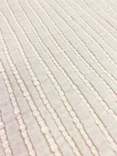 Load image into Gallery viewer, Designer Cream Woven Stripe Velvet Upholstery Fabric WHS 3559