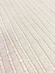 Designer Cream Woven Stripe Velvet Upholstery Fabric WHS 3559