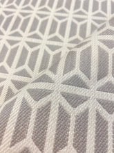 Load image into Gallery viewer, Water &amp; Stain Resistant Indoor Outdoor Trellis Geometric Grey Cream Upholstery Fabric STA 3802