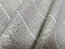 Load image into Gallery viewer, 1.5 Yard Beige White Nautical Stripe Belgian Linen Upholstery Drapery Fabric