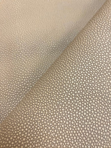 Egg Shell Beige Leather Grain Vinyl Upholstery Fabric by The Yard