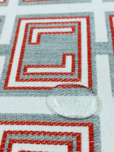 Load image into Gallery viewer, Water &amp; Stain Resistant Grey Red Cream Coral Indoor Outdoor Geometric Upholstery Drapery Fabric STA 3312