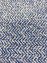 Load image into Gallery viewer, 1.8 Yard Designer MCM Mid Century Modern Navy Blue Grey Herringbone Upholstery Fabric WHS 3093