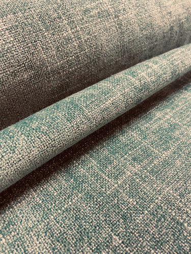 Teal Textured MCM Mid Century Modern Chenille Upholstery Fabric STA 3126