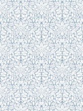 Load image into Gallery viewer, Aqua Blue Cream Cotton Floral Botanical Upholstery Drapery Fabric FB