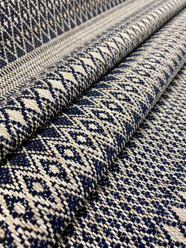 Milazzo 85 Indoor Outdoor Woven Tribal Geometric Beige Taupe Charcoal Black Water & Stain Resistant Upholstery Fabric STA 3074