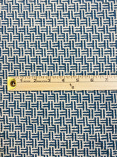 Load image into Gallery viewer, Sahco Reed Blue Clair French Blue Linen Cotton Geometric Upholstery Fabric WHS 3125