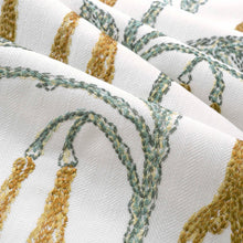 Load image into Gallery viewer, Off White Mustard Gold Grey Teal Green Floral Botanical Drapery Fabric FB