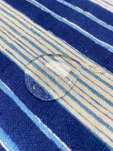 Load image into Gallery viewer, John Robshaw Vintage Nautical Stripe Navy Blue White Linen Upholstery Drapery Fabric WHS 4179