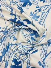 Load image into Gallery viewer, Scion Hana Navy Blue White Floral Cotton Water &amp; Stain Resistant Drapery Fabric STA 3398