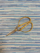 Load image into Gallery viewer, Jim Thompson Boujad Indoor Outdoor Kilim Turquoise Blue Grey Cream Water &amp; Stain Resistant Upholstery Fabric WHS 3798