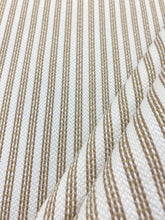Load image into Gallery viewer, Designer Polypropylene Beige White Woven Nautical Stripe Upholstery Fabric WHS 3874