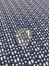 Load image into Gallery viewer, Designer Water &amp; Stain Resistant Navy Blue Aqua MCM Mid Century Modern Tweed Upholstery Fabric WHS 3095