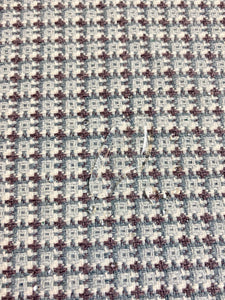 Designer Purple Grey White MCM Mid Century Modern Blend Linen Wool Tweed Water & Stain Resistant Upholstery Fabric WHS 3782