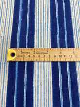 Load image into Gallery viewer, John Robshaw Vintage Nautical Stripe Navy Blue White Linen Upholstery Drapery Fabric WHS 4179