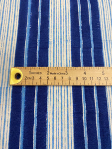 John Robshaw Vintage Nautical Stripe Navy Blue White Linen Upholstery Drapery Fabric WHS 4179