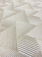 Load image into Gallery viewer, Designer Water &amp; Stain Resistant MCM Mid Century Modern Beige White Abstract Geometric Polypropylene Upholstery Fabric WHS 3462
