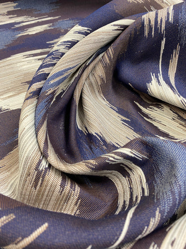 Brentano Isla Mar Indoor Outdoor Sunbrella Purple Taupe Cream Blue Brown Abstract Water & Stain Resistant Upholstery Fabric STA 3216