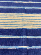 Load image into Gallery viewer, John Robshaw Vintage Nautical Stripe Navy Blue White Linen Upholstery Drapery Fabric WHS 4179